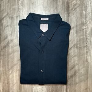 A-Frame Regular Soft Knit Long Sleeve Button Down - XL